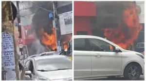 Incêndio provoca danos em dois estabelecimentos no bairro Caminho de Areia