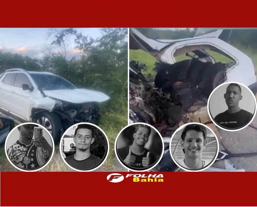 Tragédia na BR-324: cinco pessoas morrem após colisão frontal no interior da Bahia