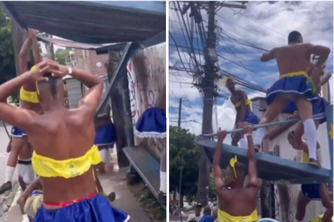 Vídeo: Ponto de ônibus desaba durante comemoração e vídeo repercute em Salvador